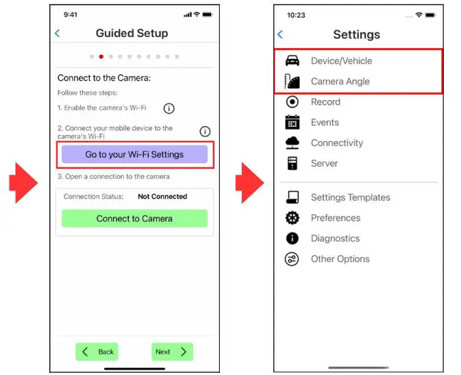 SmartWitness AP1 NA Ap1 Video Telematics Camera - To connect the app to your AP1, select Go to your Wi-Fi settings