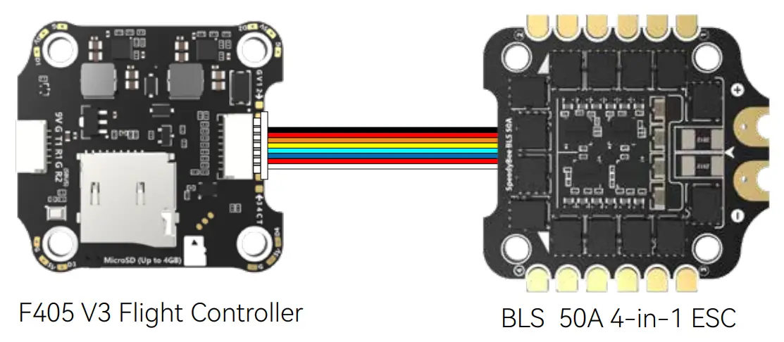 SpeedyBee F405 V3 BLS 50A 30x30 Stack - pin cable