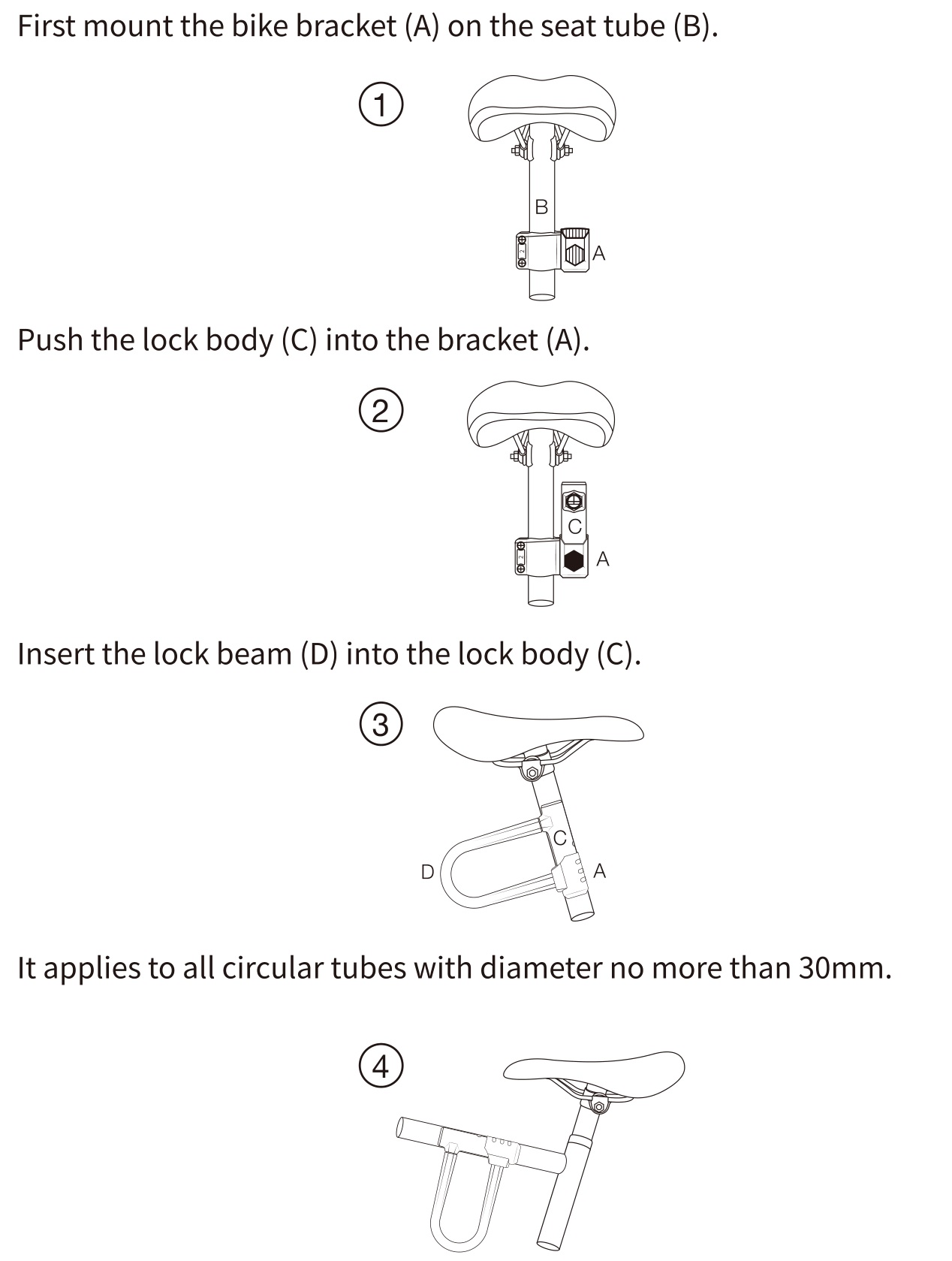 Sportneer 1.2M Bike Lock - Installation