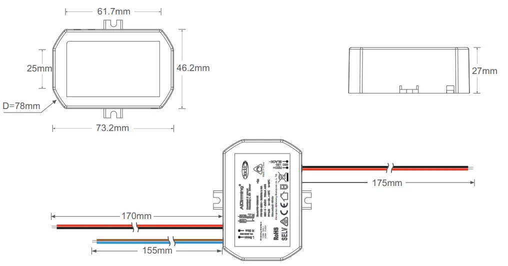 Starwell Technology PE C30DA42 30W DALI Dimmable LED Driver  - fig2