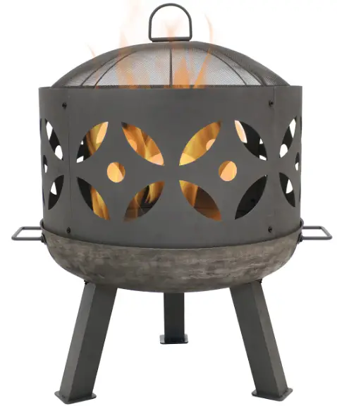 Sunnydaze-DECOR 26 Inch-Black-Cast-Iron-Retro-Outdoor-Wood-Burning-Fire-Bowl-PRODUCT