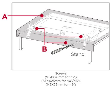 TCL 3-Series Roku TV S321,S325,S327 - To use the stand
