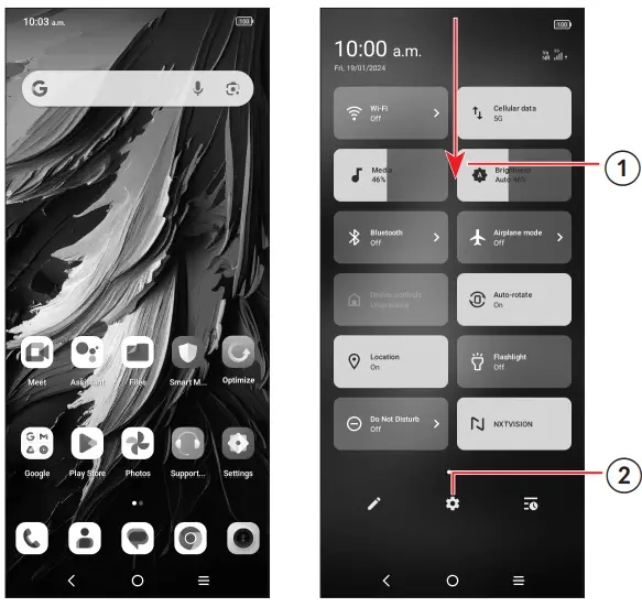 TCL XE Nxtpaper 5G Mobile - Home screen
