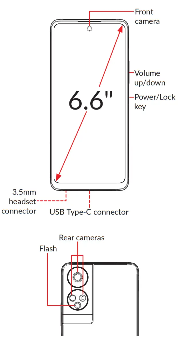 TCL XE Nxtpaper 5G Mobile - Keys and connectors