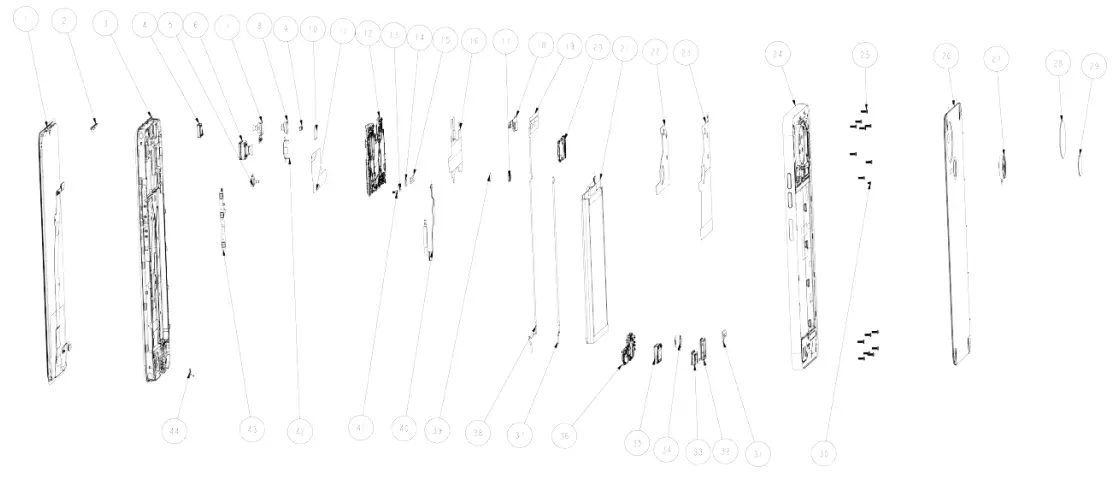TECNO SPARK 10 5G Smartphone - Explosion diagram