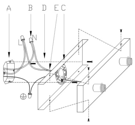 THE HOME DEPOT 3008 2WA Duo 14 Inch 2 Light Indoor Matte Black and Matte Gold Wall Sconce - INSTRUCTIONS