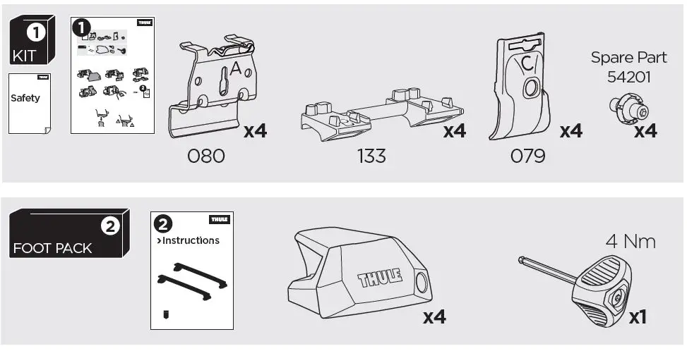 THULE-Kit-186163-Montagekit-Flush-Rail-FIG-1