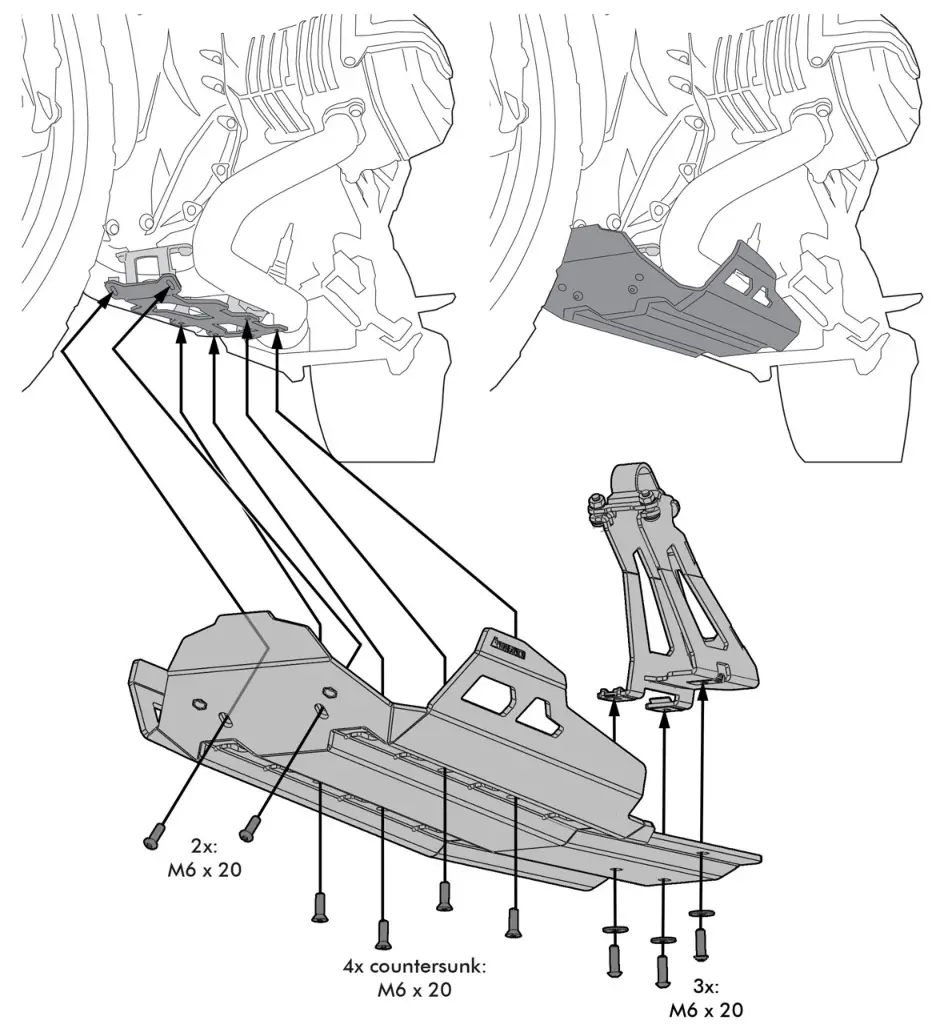 TOURATECH 01-038-5140-0 Dispatch Crankcase Protection - Mounting Instructions 