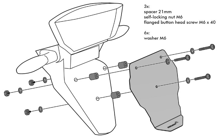 TOURATECH 01 045 5001 0 Rear Splash Guard - Mounting instructions 1