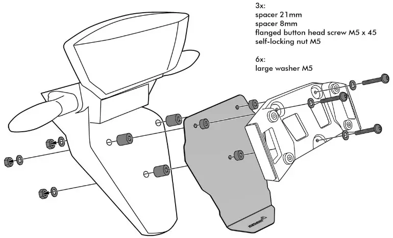 TOURATECH 01 045 5001 0 Rear Splash Guard - Mounting instructions 2