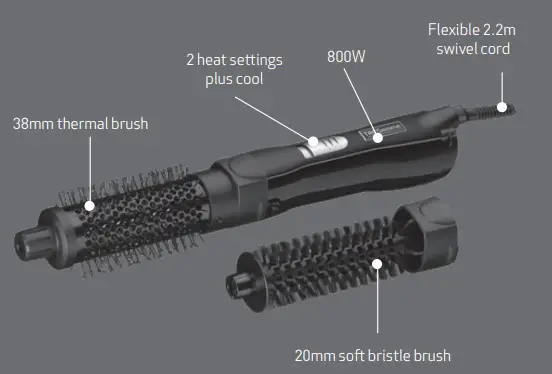 TRESemme-2781TU-Volume-Smooth-and-Shape-Hot-Air-Stylerwith-2-Brushes-FIG-1
