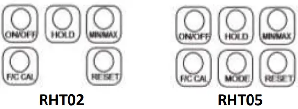 TRIPLETT RHT02 NIST Hygro Thermometer Pen - FUNCTION BUTTONS