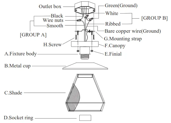TRUE FINE TD90028FL Bohemian Woven Rope Semi Flush Mount Ceiling Light - Overview