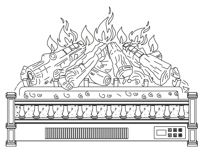 TURBRO EF26-PB 26 Inch Infrared Quartz Electric Fireplace Log Heater