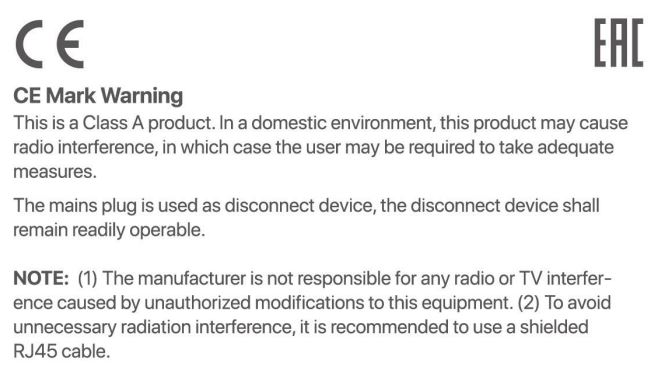 Tenda TEG1050F 480GE 2SFP Ethernet Switch Installation Guide - Safety and statement