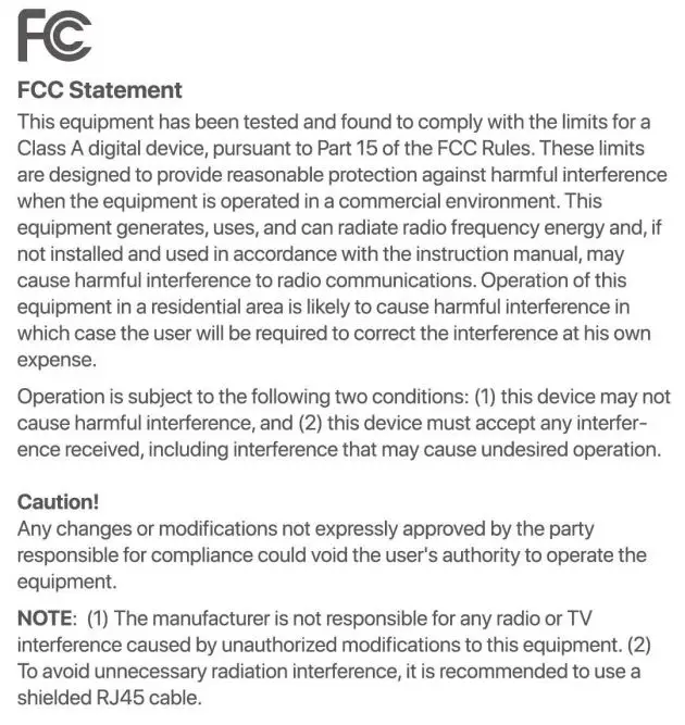 Tenda TEG1050F 480GE 2SFP Ethernet Switch Installation Guide - Safety and statement
