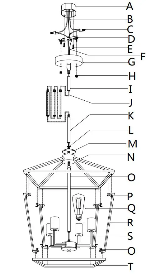 Tidoin-4-Light-Black-Iron-Ceiling-Lamp-Chandelier-Pendant-with-Geometric-Cage- (4)