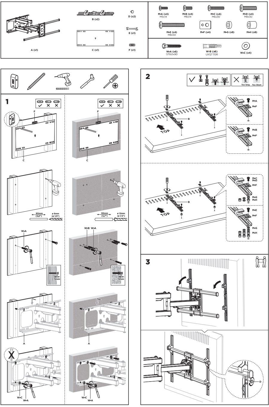 TooQ LP3790TN-B Wall Mount for Screens - fig 3