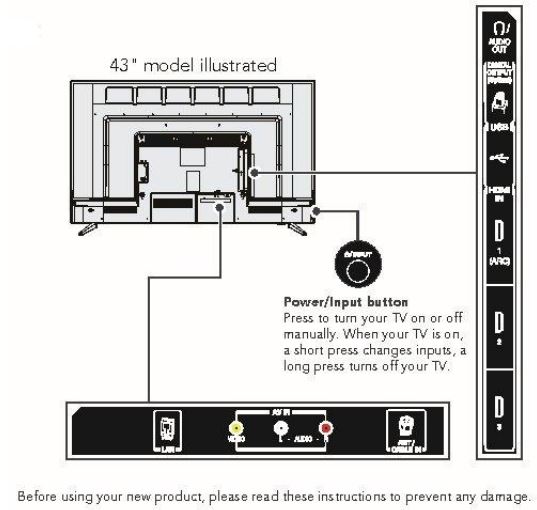 Toshiba 32 & 43 inch 60Hz LED TV - Back Features