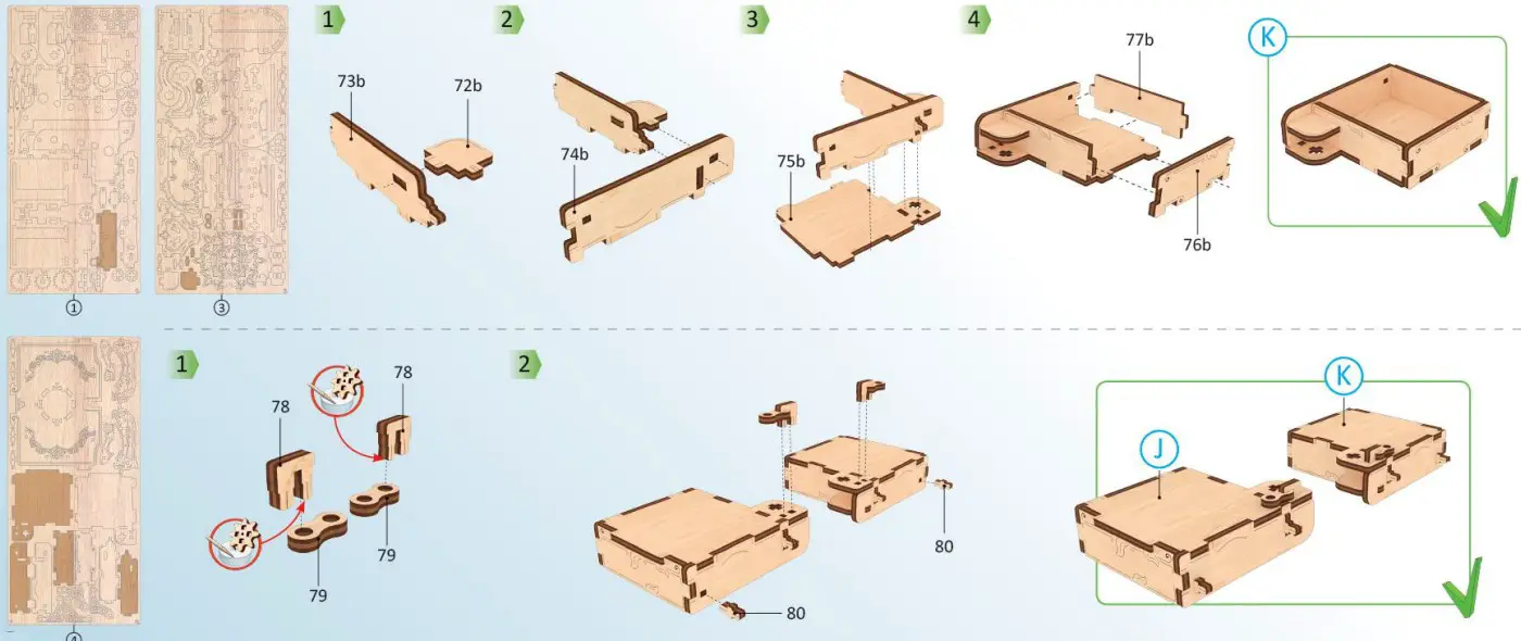 UGEARS 70089 3D DIY Wooden Puzzle Box - parts20