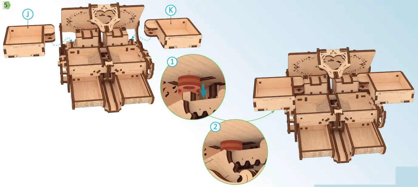 UGEARS 70089 3D DIY Wooden Puzzle Box - parts21