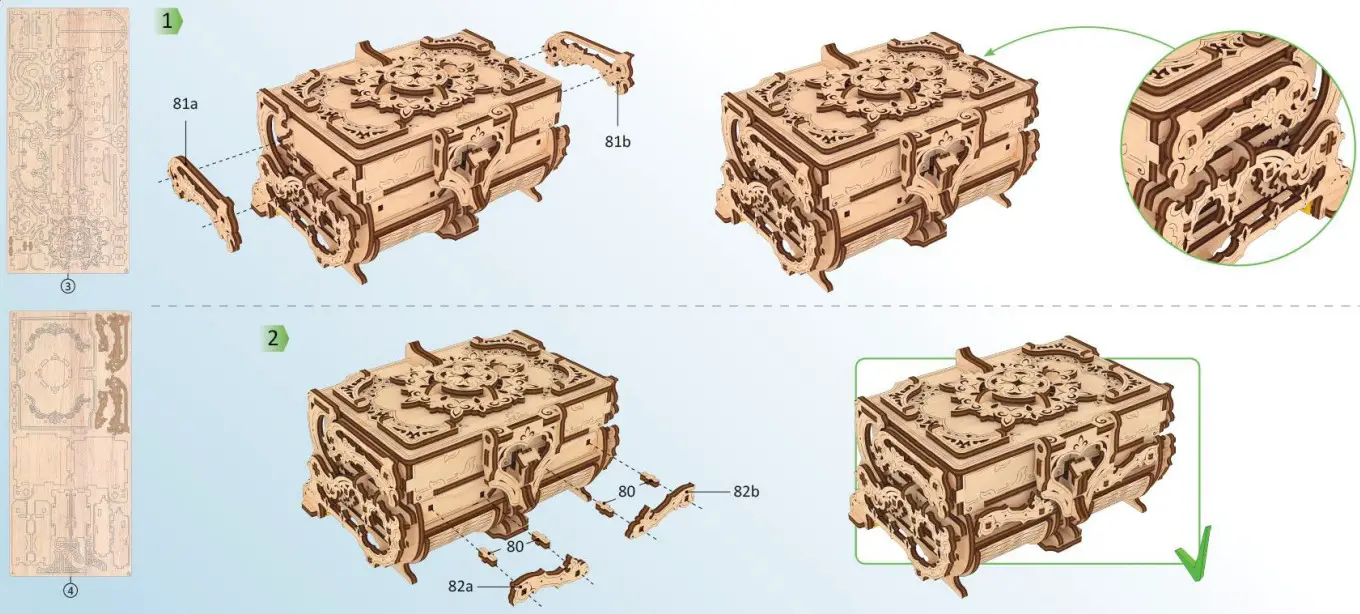 UGEARS 70089 3D DIY Wooden Puzzle Box - parts22