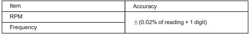 UNI-T UT372D 2 in 1 Tachometer User Manual - Accuracy