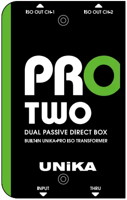 UNiKA PRO TWO Pro Series Audio Interface Dual Passive Direct Box A4