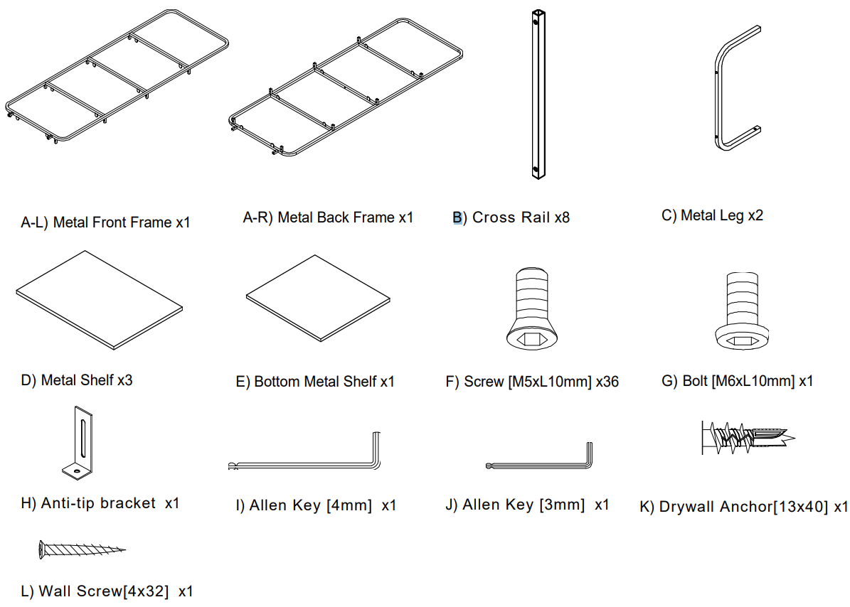 URBAN OUTFITTERS 82166059 Alana Narrow Shelf - PARTS INCLUDED