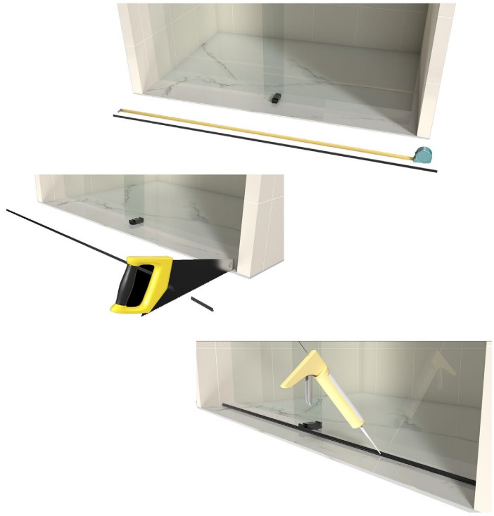 UTEIWF 470 Shower Doors Frameless - Installation Step 12