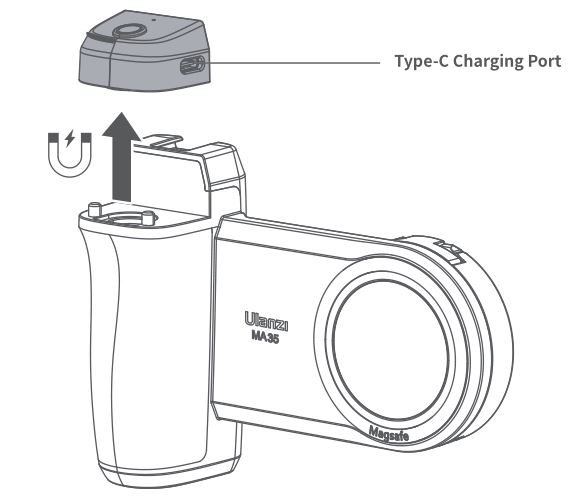 Ulanzi MA35 Magnetic Camera Handle Bluetooth Bracket - Bluetooth Remote Control