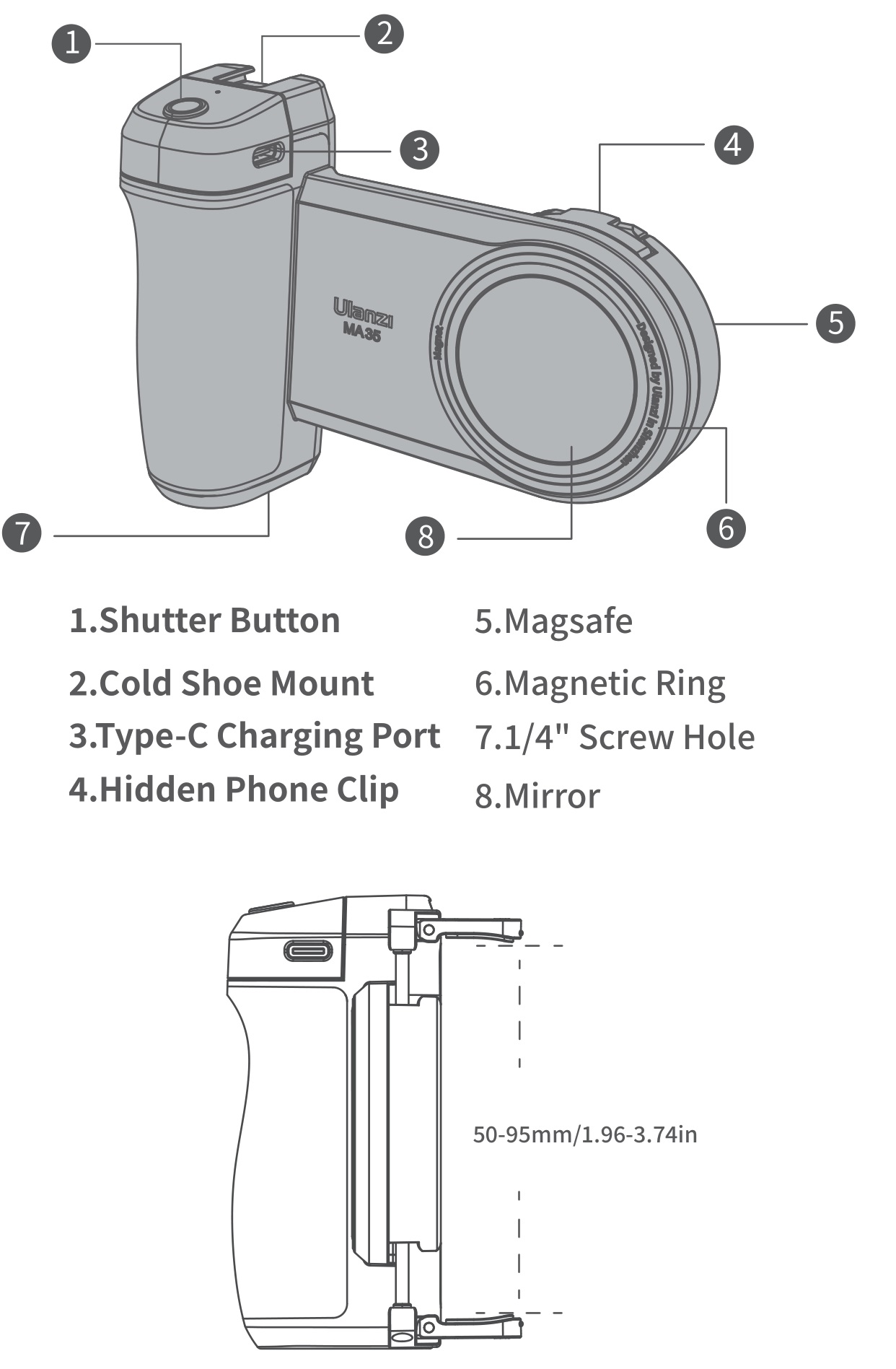 Ulanzi MA35 Magnetic Camera Handle Bluetooth Bracket - Product description