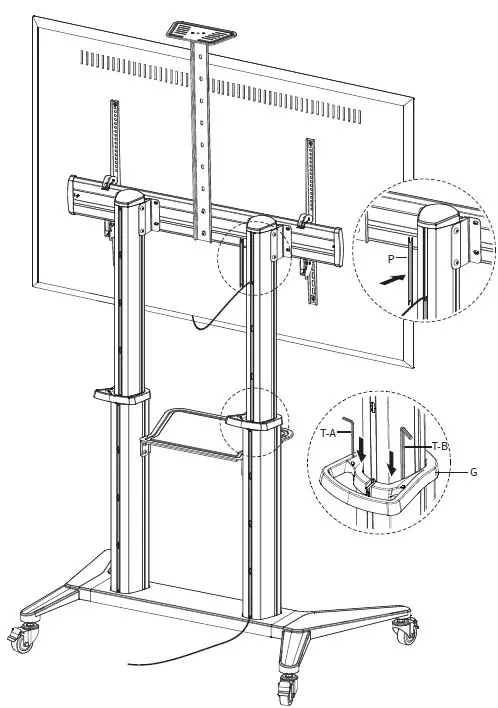 V I V O-STAND-TV120B-Aluminum-Mobile-Large-Screen-TV-Cart-FIG 16