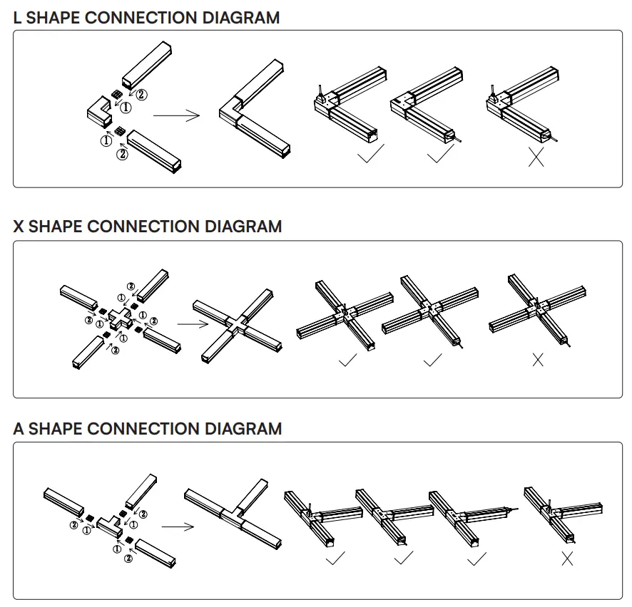 V TAC VT 4140 LED Linear Light - Scheme