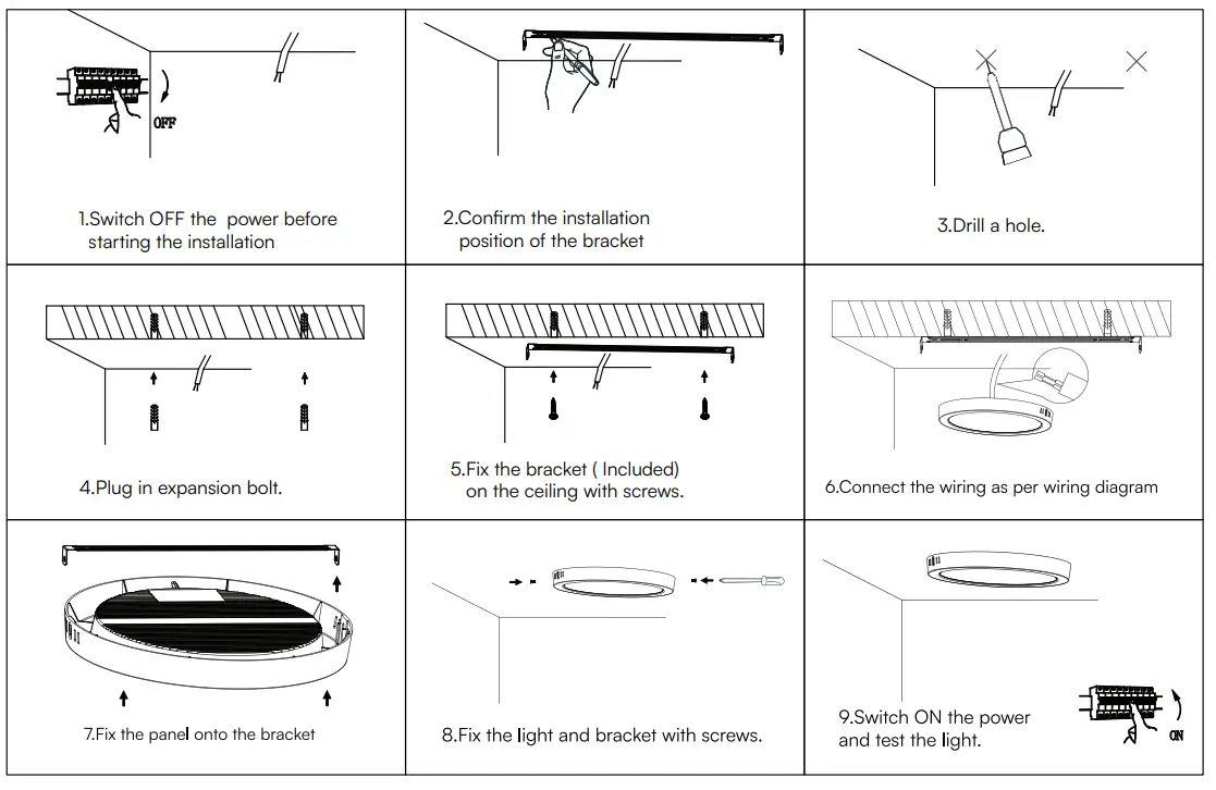 V TAC VT 60006 LED Backlit Surface Mounted Panel- diagram