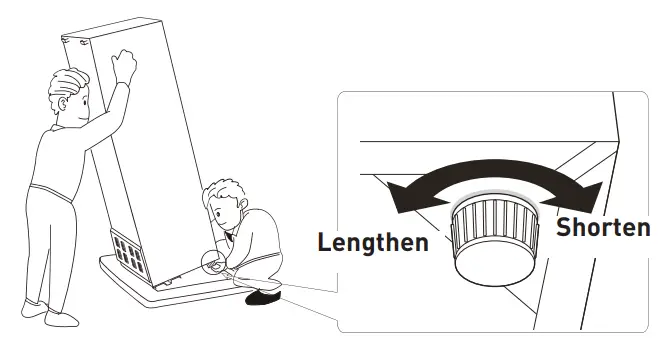 Levelling the unit