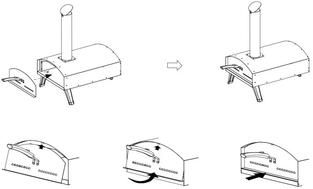 VEVOR 12 Outdoor Pizza Oven - Attach the door