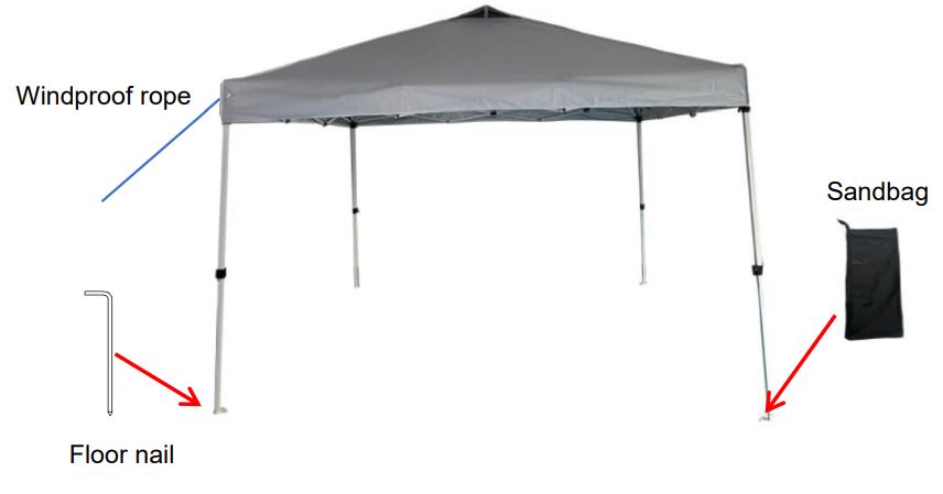 VEVOR AF5.1 Canopy Tent User Manual - Use nails