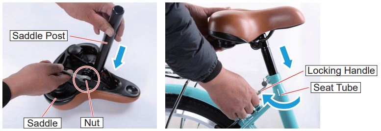 VIRIBUS V20231208 Beach Cruiser Bike for Women User Manual - Installing the Saddle