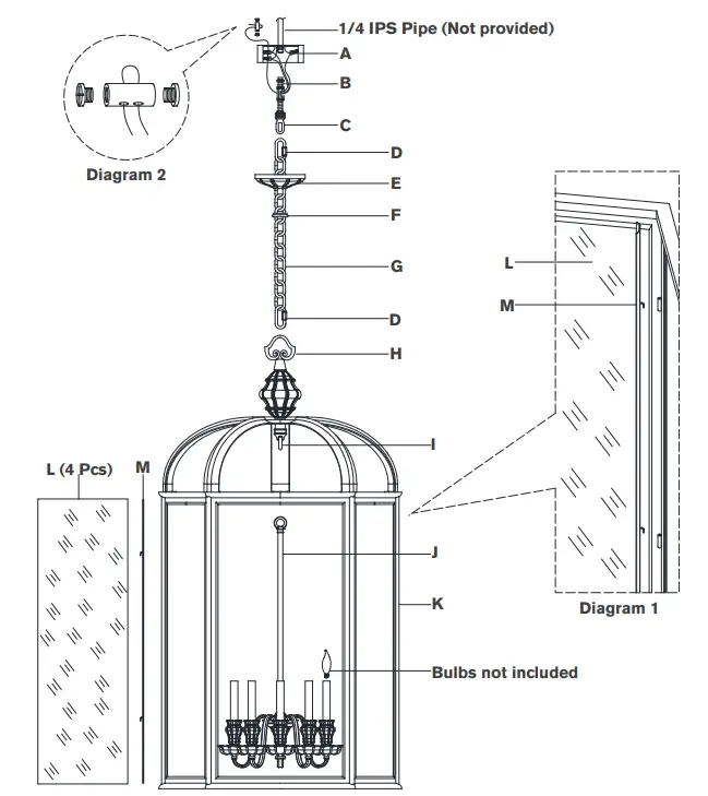 VISUAL COMFORT RL 5098 Falaise Large Lantern