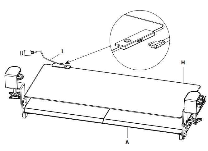VIVO-MOUNT-KB05GP-W-Clamp-On-Height-Adjustable-Keyboard-Tray-with-RGB-Pad-fig-12