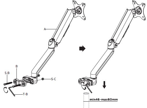 VIVO-MOUNT-POLE05L-Pole-Mount-Pneumatic-Arm-Laptop-Holder-FIG-16