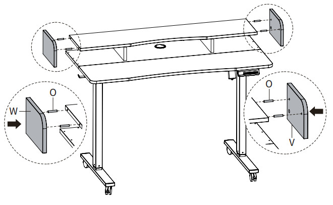 VIVOTEK DESK-E-Y48SW Electric 2 Tier Height Adjustable Stand Up Desk - Fig 18