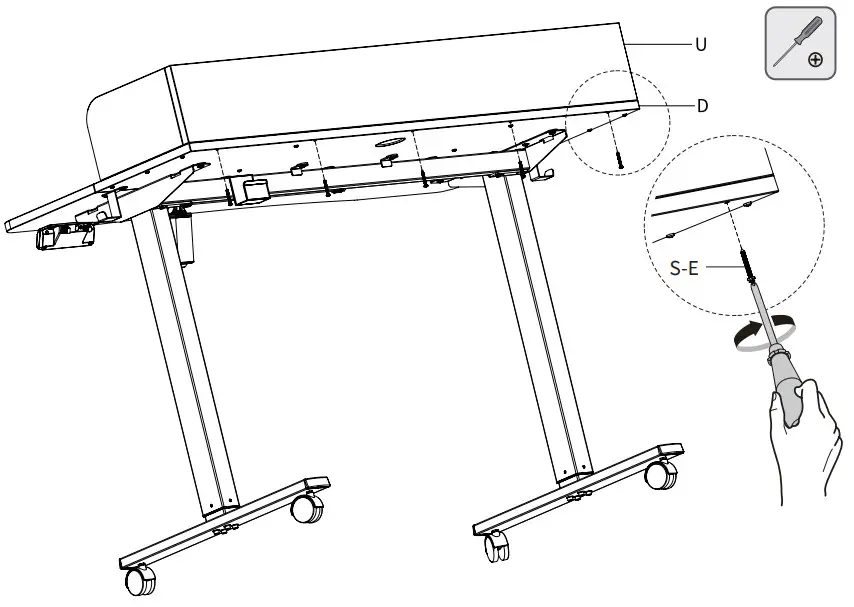 VIVOTEK DESK-E-Y48SW Electric 2 Tier Height Adjustable Stand Up Desk - Fig 23