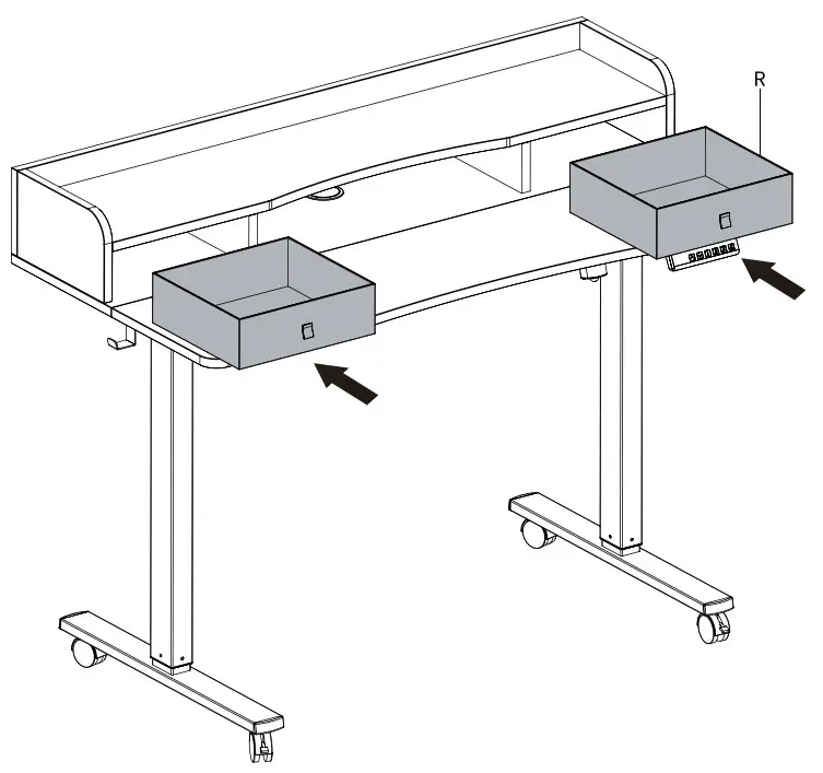 VIVOTEK DESK-E-Y48SW Electric 2 Tier Height Adjustable Stand Up Desk - Fig 25