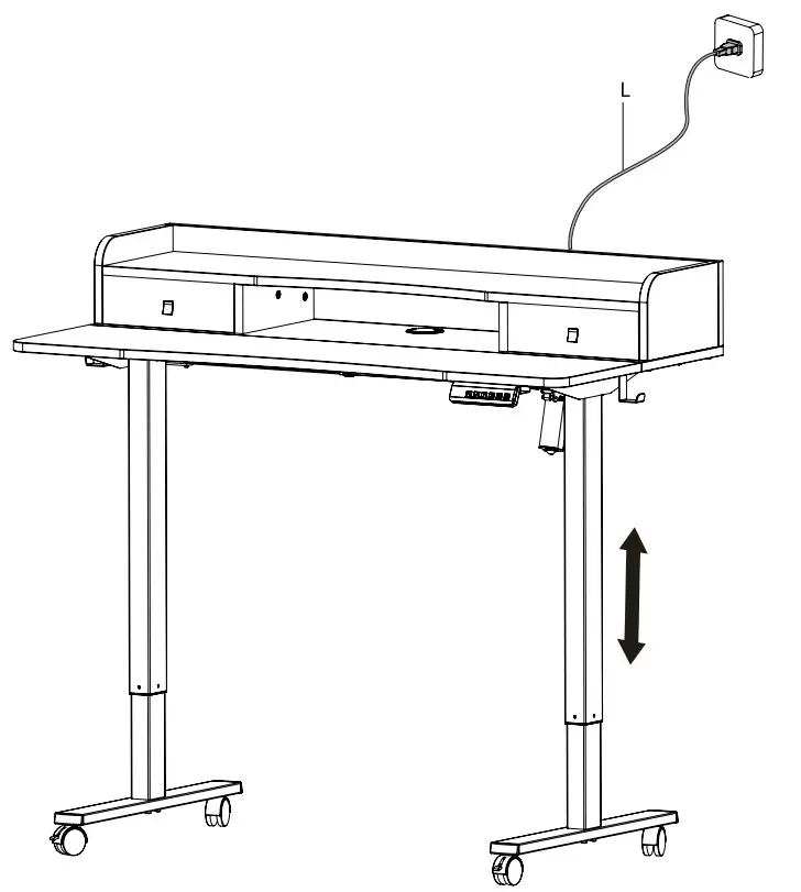 VIVOTEK DESK-E-Y48SW Electric 2 Tier Height Adjustable Stand Up Desk - Fig 26