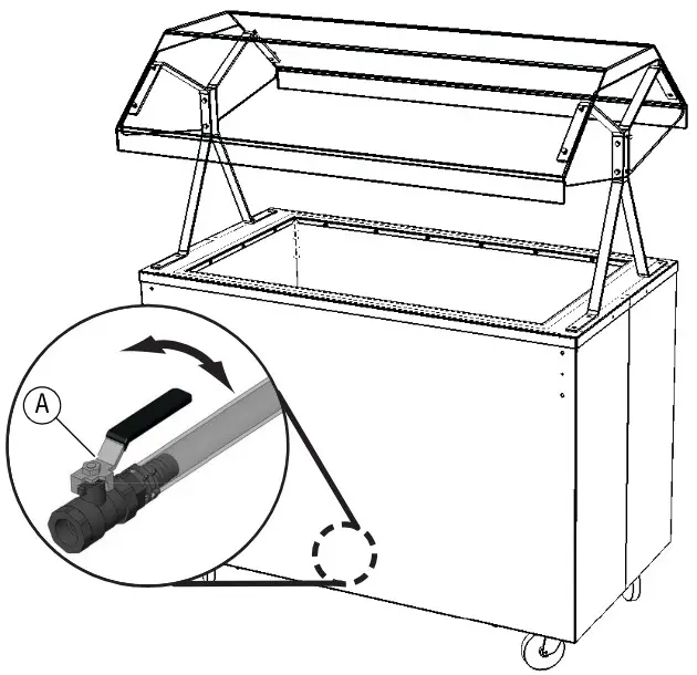 VOLLRATH 3873346W Affordable Portable Non Refrigerated Cold Food Station - Drain Valve