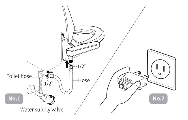 VOVO VB-4000N Plastic White Elongated Soft Close Heated Bidet Toilet Seat - Bracket 2