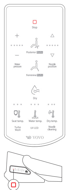 VOVO VB-4000N Plastic White Elongated Soft Close Heated Bidet Toilet Seat - LED