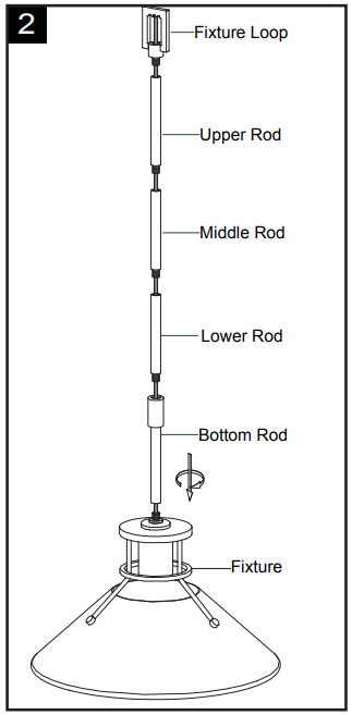 Vaxcel Lighting P0379 Canton Pendant Light - Rod connections